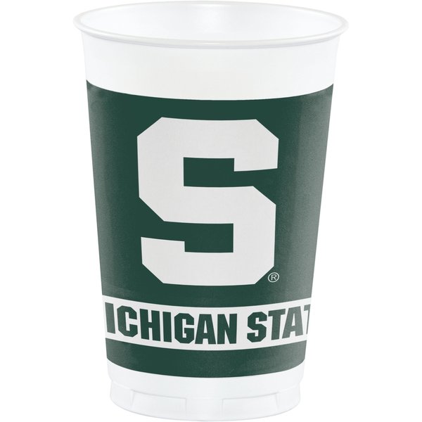 Ncaa 20 oz Michigan State University Plastic Cups PK96, 96PK 374716